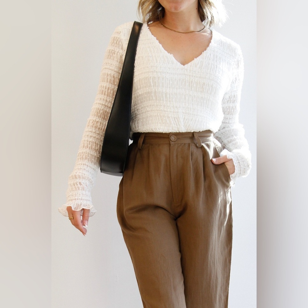 ROLLA'S linen blend Brown Wide-Leg Pants - Picture 13 of 14